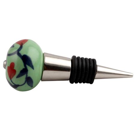 Red Anthurium Ceramic Wine Stopper